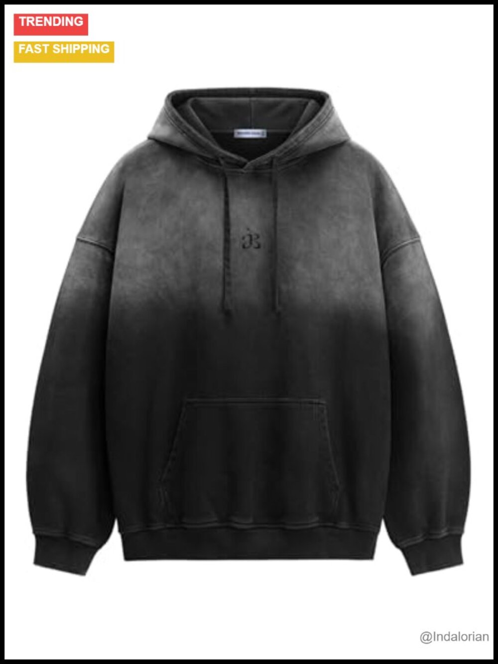 Oversized Acid Wash Heavyweight Cotton Hoodie Men Streetwear Vintage Pullover